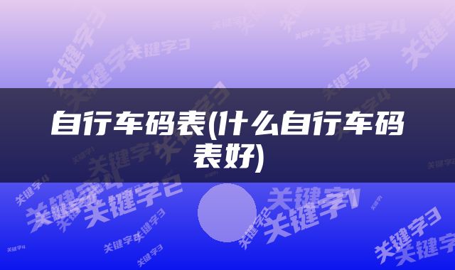 自行车码表(什么自行车码表好)