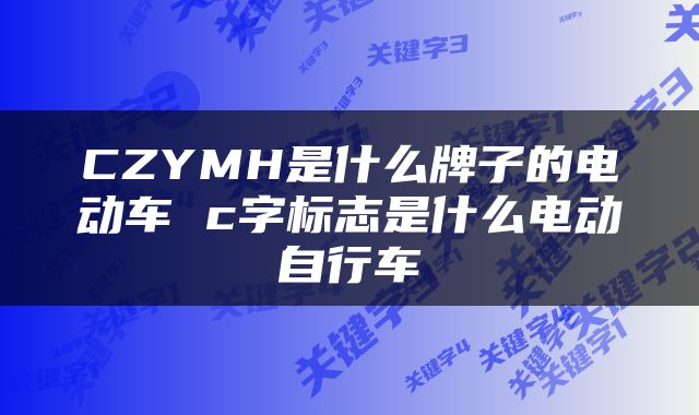 CZYMH是什么牌子的电动车 c字标志是什么电动自行车