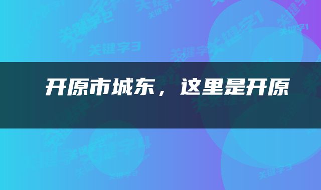 开原市城东，这里是开原 