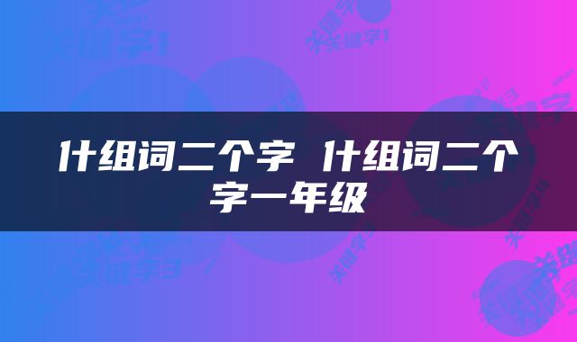 什组词二个字 什组词二个字一年级