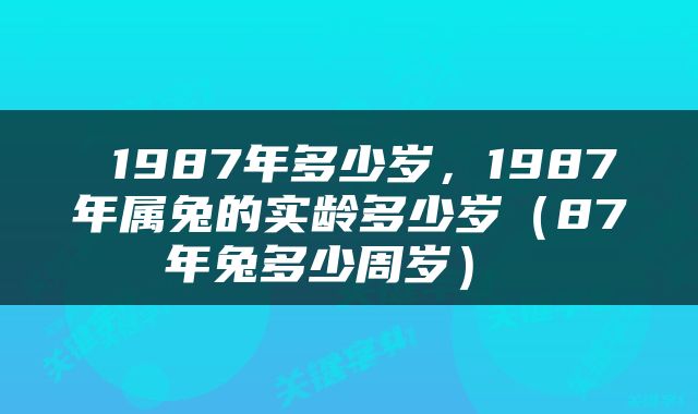  1987年多少岁，1987年属兔的实龄多少岁（87年兔多少周岁） 