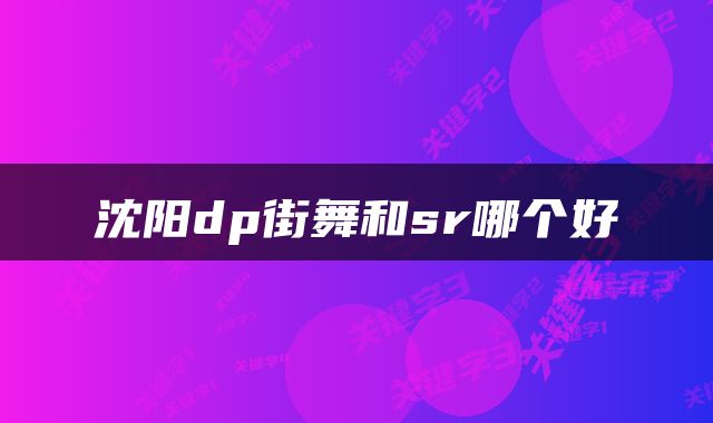 沈阳dp街舞和sr哪个好