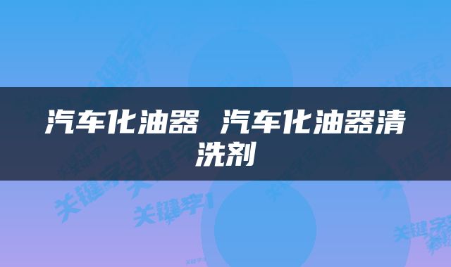 汽车化油器 汽车化油器清洗剂