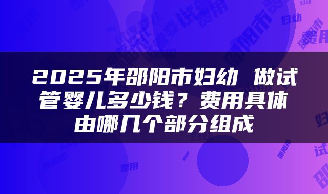 2025年邵阳市妇幼 做试管婴儿多少钱？费用具体由哪几个部分组成