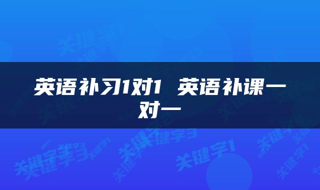 英语补习1对1 英语补课一对一
