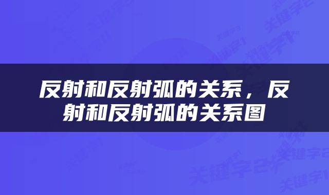 反射和反射弧的关系，反射和反射弧的关系图