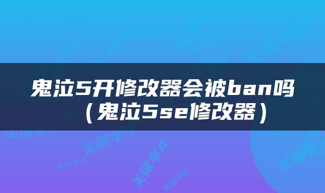 鬼泣5开修改器会被ban吗（鬼泣5se修改器）