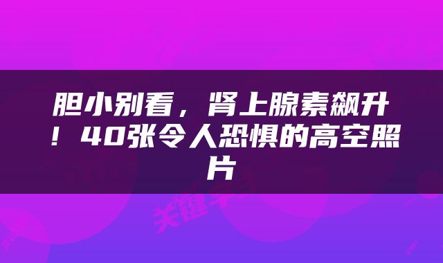 胆小别看，肾上腺素飙升！40张令人恐惧的高空照片