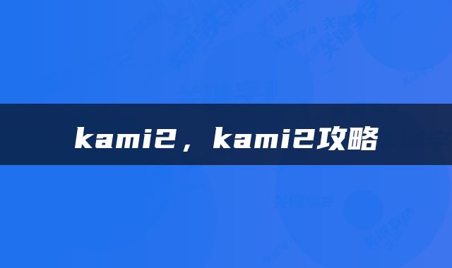 kami2,kami2攻略