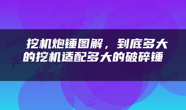  挖机炮锤图解，到底多大的挖机适配多大的破碎锤 