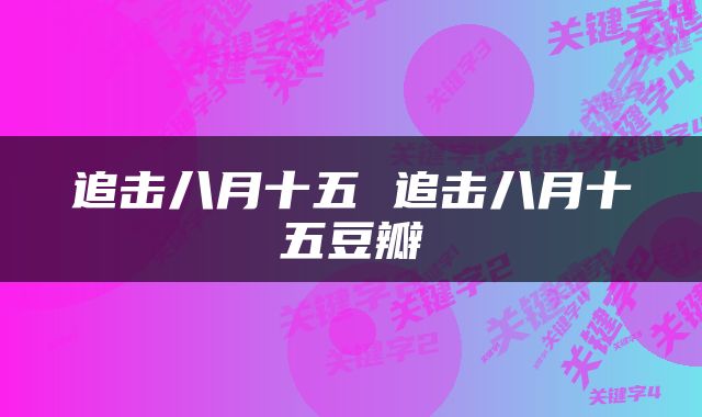 追击八月十五 追击八月十五豆瓣