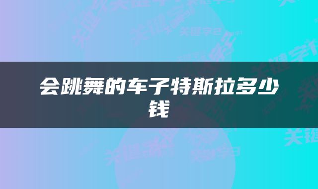 会跳舞的车子特斯拉多少钱