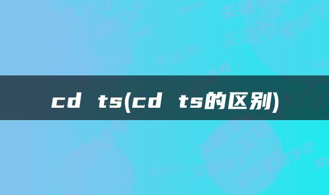 cd ts(cd ts的区别)