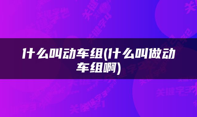 什么叫动车组(什么叫做动车组啊)