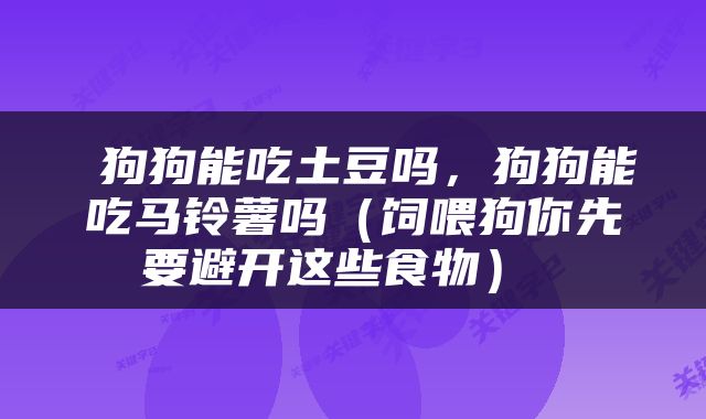  狗狗能吃土豆吗，狗狗能吃马铃薯吗（饲喂狗你先要避开这些食物） 