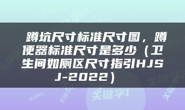  蹲坑尺寸标准尺寸图，蹲便器标准尺寸是多少（卫生间如厕区尺寸指引HJSJ-2022） 