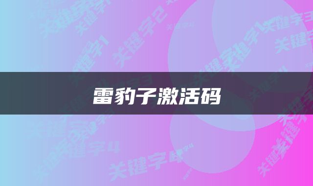 雷豹子激活码