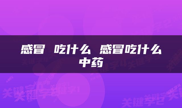 感冒 吃什么 感冒吃什么中药