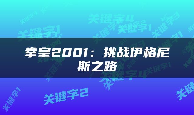 拳皇2001：挑战伊格尼斯之路