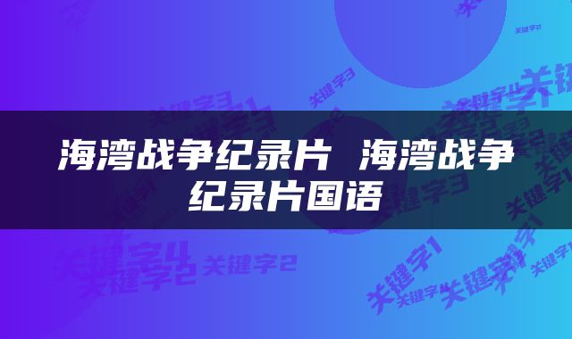 海湾战争纪录片 海湾战争纪录片国语