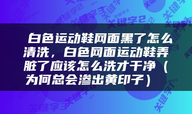  白色运动鞋网面黑了怎么清洗，白色网面运动鞋弄脏了应该怎么洗才干净（为何总会渗出黄印子） 