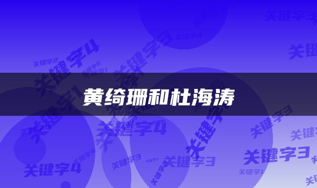 黄绮珊和杜海涛