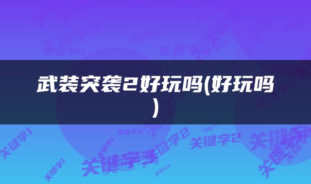 武装突袭2好玩吗(好玩吗)