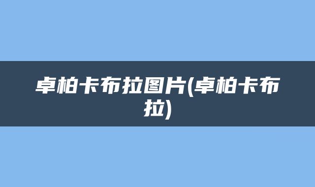 卓柏卡布拉图片(卓柏卡布拉)