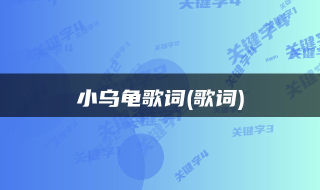 小乌龟歌词(歌词)