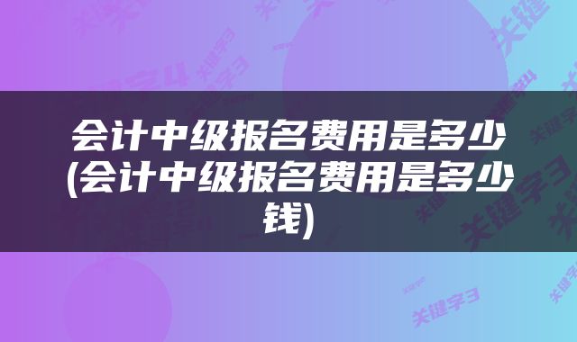 会计中级报名费用是多少(会计中级报名费用是多少钱)