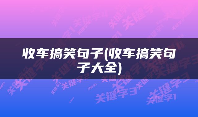 收车搞笑句子(收车搞笑句子大全)