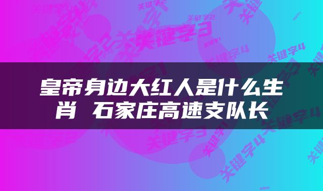 皇帝身边大红人是什么生肖 石家庄高速支队长