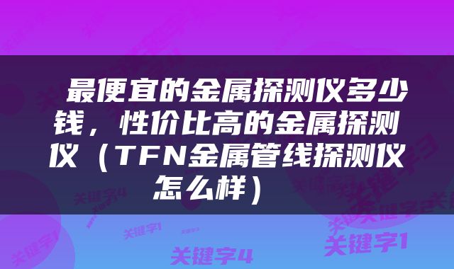  最便宜的金属探测仪多少钱，性价比高的金属探测仪（TFN金属管线探测仪怎么样） 