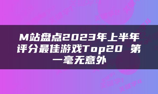 M站盘点2023年上半年评分最佳游戏Top20 第一毫无意外