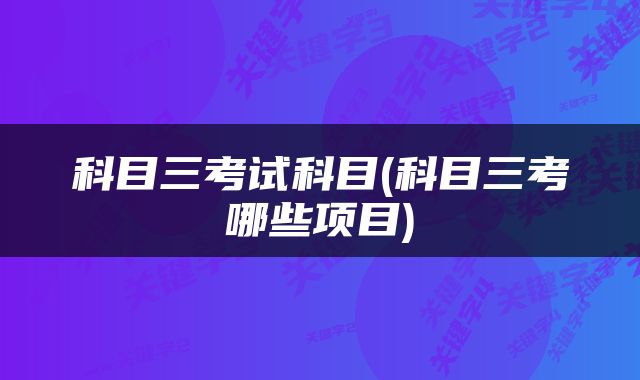 科目三考试科目(科目三考哪些项目)