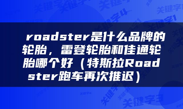 roadster是什么品牌的轮胎，雷登轮胎和佳通轮胎哪个好（特斯拉Roadster跑车再次推迟） 