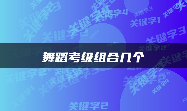 舞蹈考级组合几个