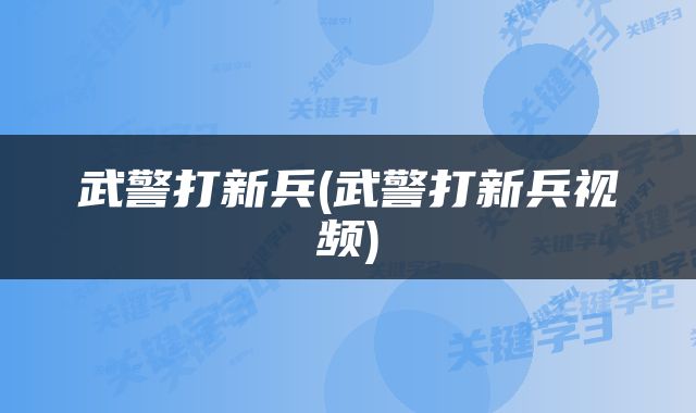 武警打新兵(武警打新兵视频)