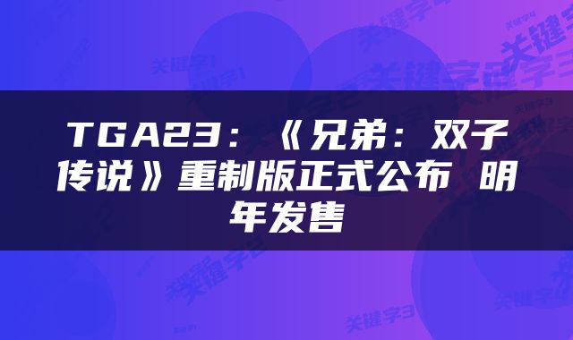 TGA23：《兄弟：双子传说》重制版正式公布 明年发售