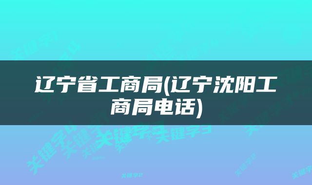 辽宁省工商局(辽宁沈阳工商局电话)