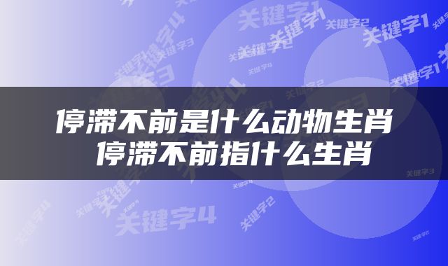 停滞不前是什么动物生肖 停滞不前指什么生肖