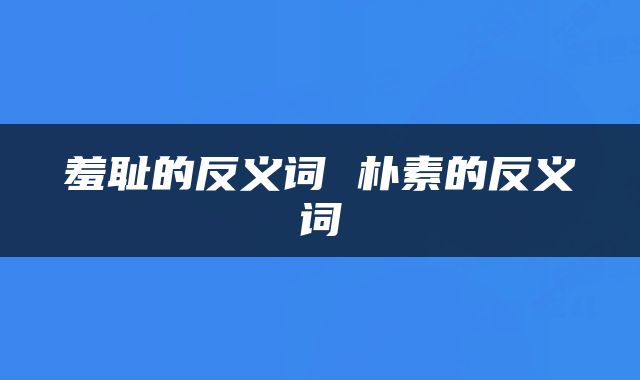 羞耻的反义词 朴素的反义词