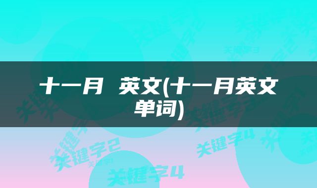 十一月 英文(十一月英文单词)