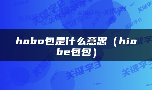 hobo包是什么意思（hiobe包包）
