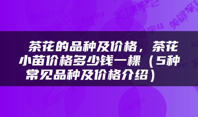  茶花的品种及价格，茶花小苗价格多少钱一棵（5种常见品种及价格介绍） 