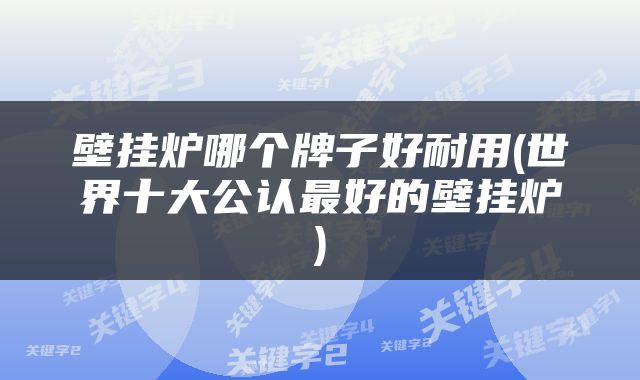 壁挂炉哪个牌子好耐用(世界十大公认最好的壁挂炉)