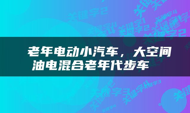  老年电动小汽车，大空间油电混合老年代步车 