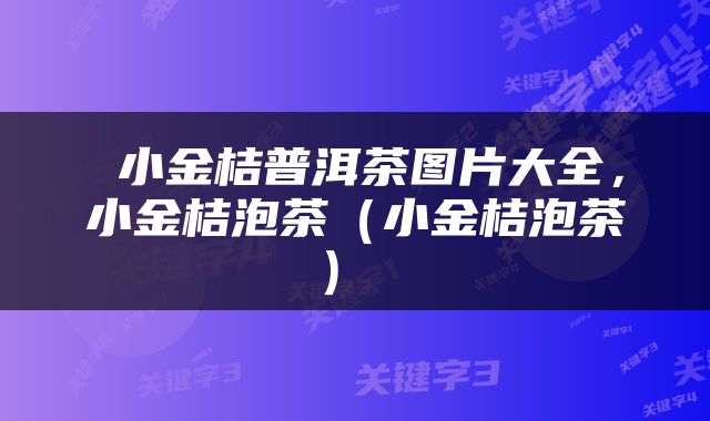  小金桔普洱茶图片大全，小金桔泡茶（小金桔泡茶） 