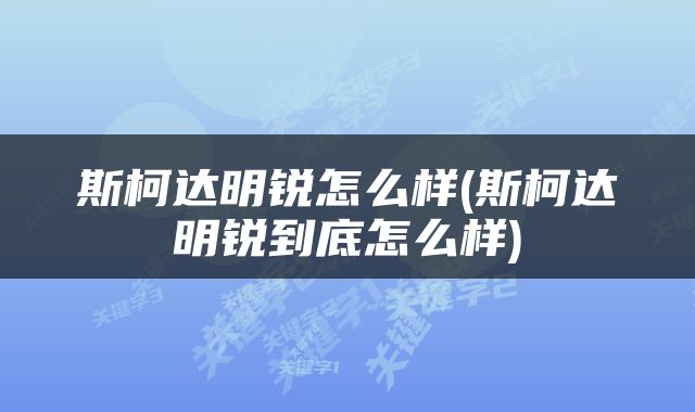斯柯达明锐怎么样(斯柯达明锐到底怎么样)
