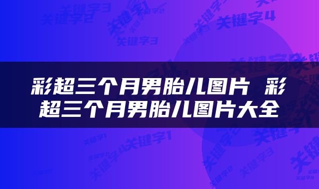 彩超三个月男胎儿图片 彩超三个月男胎儿图片大全
